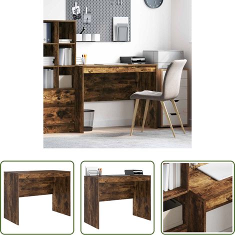 vidaXL Bureau moderne - Bureau Chêne fumé 100 x 50 x 76 cm (1/5)