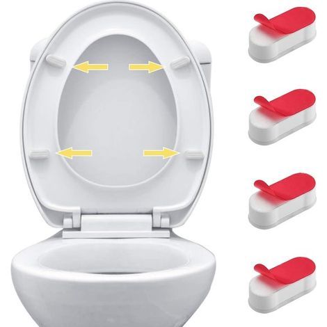 Kit de butées adhésives pour siège de toilette - Butées de bidet - Amortissement et stabilisation - Pour toilettes - ABS+TPE résistant - Forme ovale universelle - Blanc - 4 pièces (1/5)