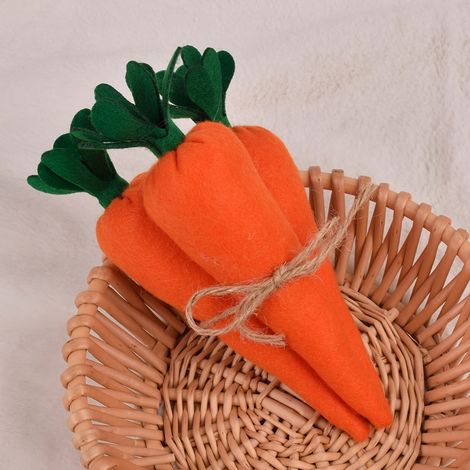 Zanahorias artificiales de Pascua – réplicas hechas de tela no tejida, 19 cm – 3 zanahorias para árbol, pared, puerta, ventana (1/5)