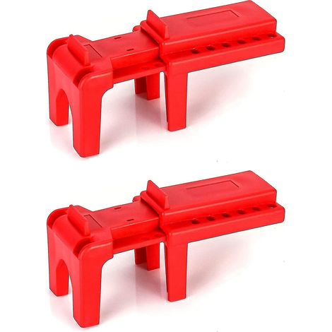 Lot de 2 verrous pour vanne à bille, diamètre 1/2" à 2-1/2", rouge (1/4)
