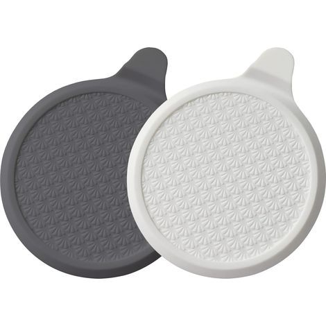 Bouchon de Drain Universel, À Ventouse, 18 cm Bouchon Flexible en Silicone pour Éviers de Salle de Bain, Lavabo, Cuisine & Douche (Lot de 2 Gris+Blanc) (1/5)