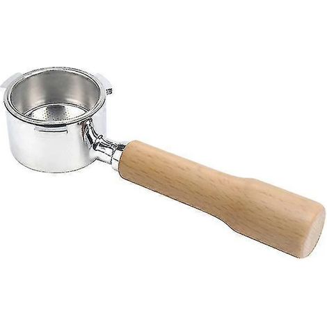 Porte-filtre à espresso sans fond, 51 mm, en bois, avec panier-filtre pour une extraction visuelle et une utilisation par les baristas.-AquaForge (1/2)
