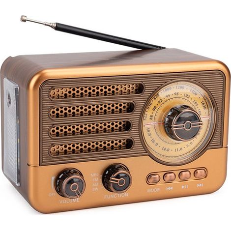Altoparlante Bluetooth retrò, radio portatile AM/FM/SW, altoparlante vintage, radio retrò con Bluetooth, radio di emergenza, ricaricabile (1/5)