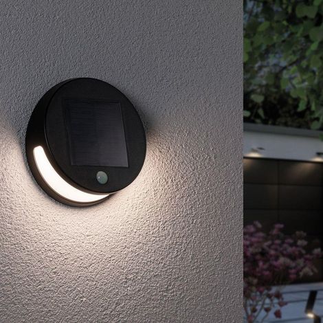 Paulmann LED Solarleuchte Helena anthrazit 17,6 x 6,2cm mit Bewegungsmelder LED Solarleuchte (1/5)