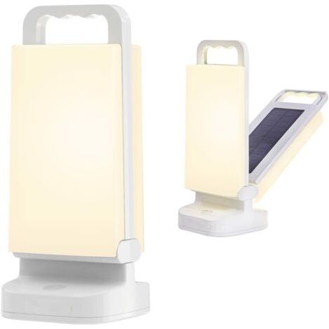 Lampe Solaire Camping Rechargeable, Lanterne Camping Réglable Luminosité Portable, Batterie Externe de Secours 4400mAh, Eclairage Camping LED Etanche IPX4 pour Camping, Pêc NPTERBL