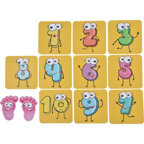 12 Pièces Autocollants de Sol Jeu Enfant, Stickers Numéros Cartoon pour Crèche, Décorations Plancher Interactif (1/5)