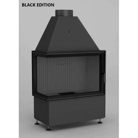 Insert à bois d'angle Volcano 2L/PAT noir 80 cm - Gauche