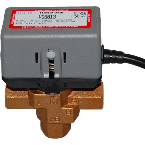 Honeywell – Vanne chauffage central 3 voies 3/4" – Connexion FF – Commande ON/OFF SPDT – T max 95°C – P max 20 bar