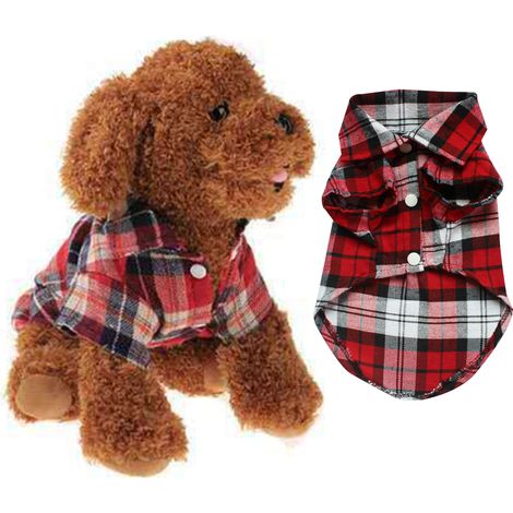 1 chemise pour chien, motif carreaux classique, en coton doux, pour printemps-été, usage quotidien et occasions spéciales (1/5)