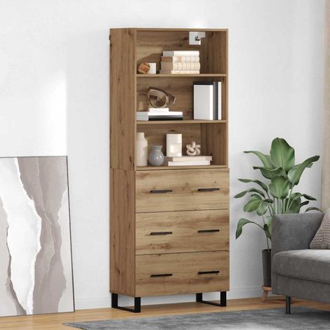 Highboard mit Schubladen 2 pcs Artisan-Eiche Holzwerkstoff