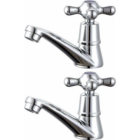 1 paire de robinets de lavabo chaud et froid pour lavabo de salle de bain (1/5)