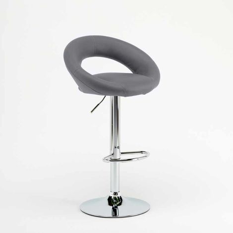Tabouret de bar pivotant réglable en hauteur – Siège en similicuir ergonomique – Pied en acier chromé – Charge max 120 kg – Dossier arquée – Superstool (1/5)