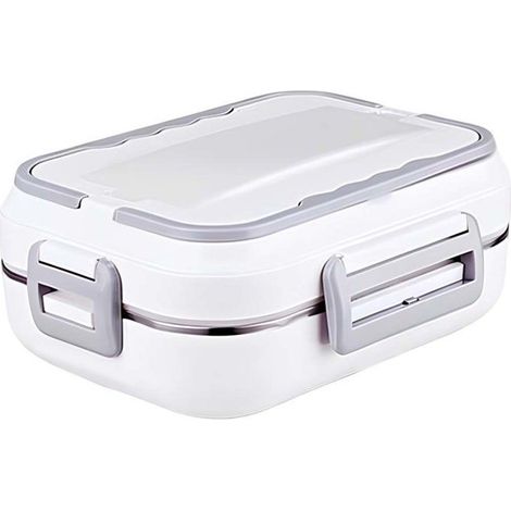 Chauffe-repas électrique portable - AVIZAR - 1,5 L - Plateau inox 3 compartiments - 40 W - Poignée intégrée