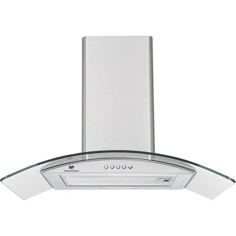 Hotte décorative - CONTINENTAL EDISON - CEH60GS2 - Classe A - 60 x 47 x 50/84 cm - Inox / Verre