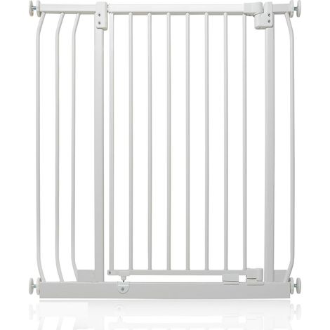 Safetots Extra Tall Elite Safety Gate, 80cm - 89cm, Matt White, Extra Tall 96.8cm in Height, Pressure Fit Stair Gate