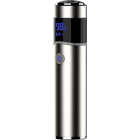Tragbarer Elektrorasierer für Herren, wasserdicht (IPX7), für trockene und nasse Haut geeignet, wiederaufladbar, Schnellladefunktion – Grau