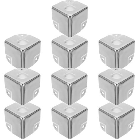 Protections d'angle en métal argenté pour emballages et meubles, lot (1/5)