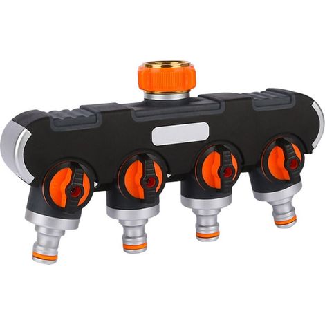 Distributeur Arrosage 4 Voie, Répartiteur 4 Voies Utilitaire Extérieur Raccord de Tuyau pour Le Jardin et la Vie à la Maison (1/4)
