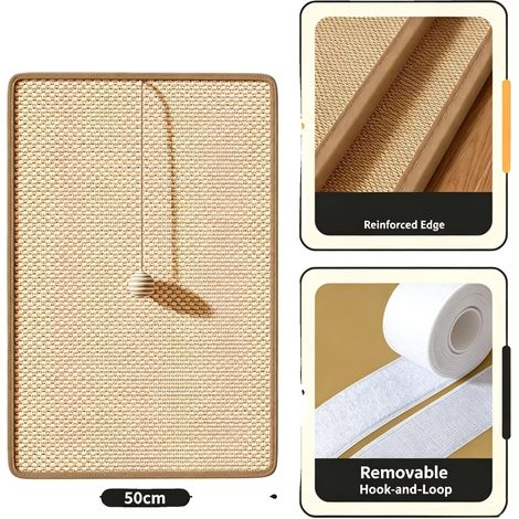 Griffoir pour Chats, Design Économiseur d'Espace, Matériau en Sisal Durable, 90x50cm-1pc Avec lob (1/2)