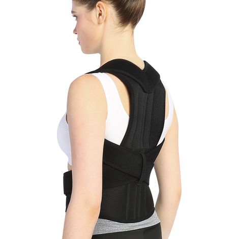 Ceinture de soutien lombaire avec bretelles et panneau en fibre de maille respirante, taille XXL (1/5)