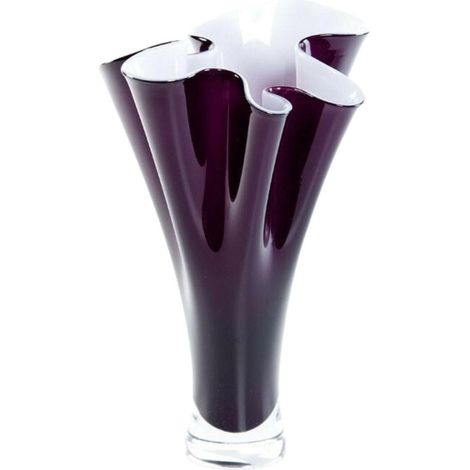 Vaso in vetro bianco e viola H35 (1/2)