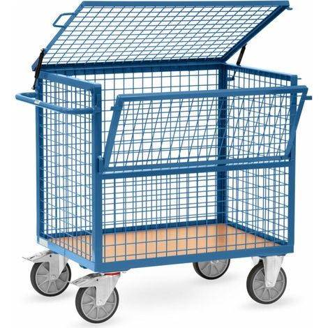 fetra Chariot pour bacs en fil métallique 2762 - charge max. 600kg Pneus TPE (1/3)