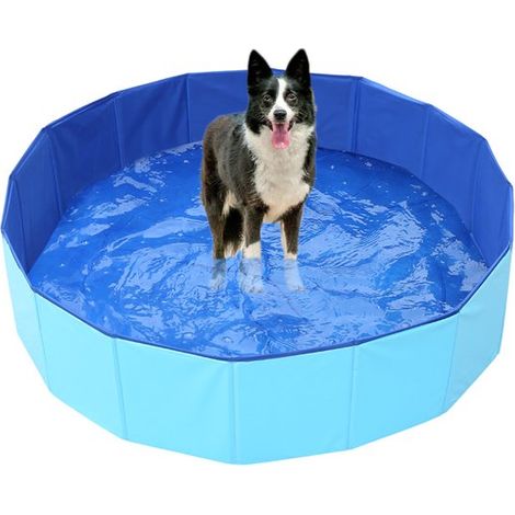Piscine gonflable pour chien - Piscine pour enfants - Piscine pour animaux - Convient pour terrasse, intérieur et extérieur - 80 x 20 cm - PVC - Bleue (1/5)