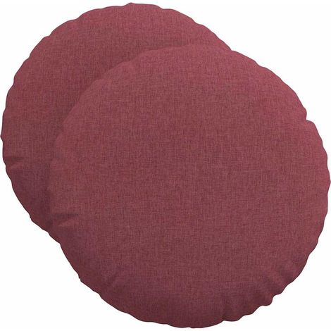 Maison Exclusive - Sitzkissen 2 pcs Weinrot Ø50 x 19 cm Stoff