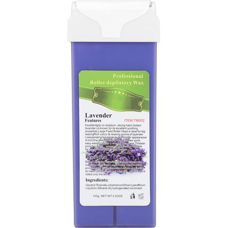 Cire dépilatoire chauffante 100 g, rouleau de cire professionnel, pour une utilisation à domicile, lavande (1/5)