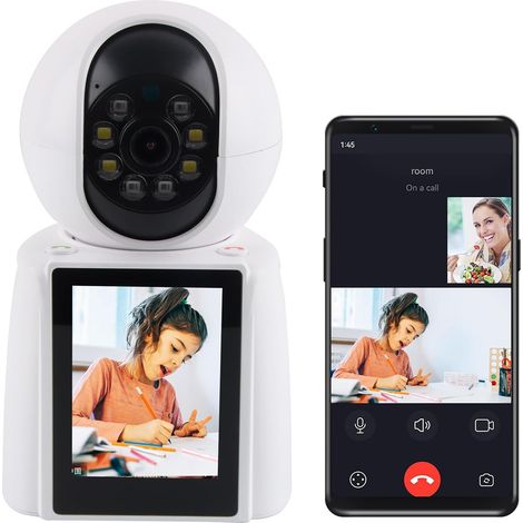 Caméra de Surveillance Intérieure, Caméra pour Chien Vidéo Bidirectionnelle, 1080P Caméra Indoor Suivi Automatique, Caméra D'intérieur Connectée avec écran de 2,4 Pouces (Svelte) (1/5)