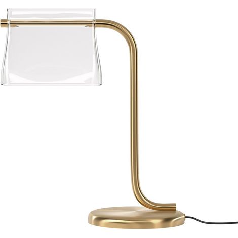 Maytoni Cabaret Lampada da tavolo moderna a LED integrata in ottone 3000K 850lm con paralume in vetro (1/5)