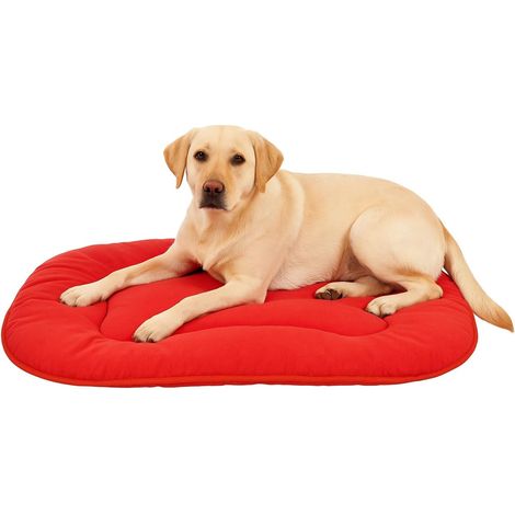 1 Coussin Chien, Chat 77x54x3cm Ovale Rouge Lavable Pour Bulldog, Carlin, Teckel Intérieur Extérieur
