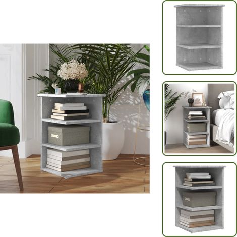 Almacenamiento - vidaXL Armario auxiliar madera contrachapada gris hormigón 35x35x55 cm - Mesa auxiliar