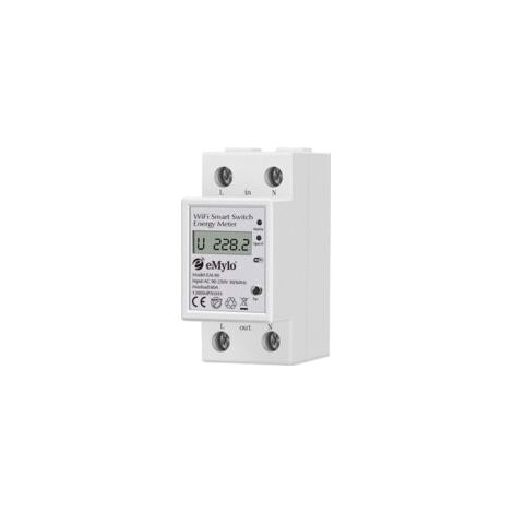 Medidor de energía inteligente WiFi, medidor digital LCD monofásico para riel DIN, medidor de consumo eléctrico, 60A 90-250V, compatible con control remoto mediante la aplicación Alexa y Google Home p