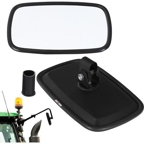 KOTARBAU® Kotarbau® Miroir Retroviseur Exterieur - Retroviseur Tracteur 23x14,5 cm Retroviseur Tracteur Agricole - avec Support Pour Bras de Rétroviseur ⌀ 15-18 mm - Pvc - Noir