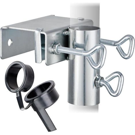 Fixation réglable pour balustrade de balcon avec 1 douilles adaptateurs - Support de parasol massif pour parapet de balcon (diamètre 25-38 mm)