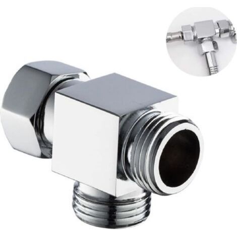 Válvula desviadora de 3 vías para ducha, cabezal de ducha G 1/2", brazo de ducha en forma de T, válvula adaptadora de repuesto para ducha, adaptador desviador para baño y cocina. (1/4)