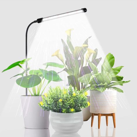 Lampe de croissance LED pour plantes d'intérieur, avec minuterie 4/8/12/18 heures, 5 niveaux de luminosité, lampe de croissance pour plantes avec minuterie automatique, adaptée aux petites plantes. (1/5)