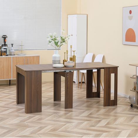 Tavolo da pranzo pieghevole 180/85/75 cm marrone, allungabile e salvaspazio (1/5)