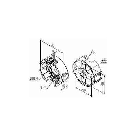 Nice 535.10014 - Supporto compatto in plastica, a vite incassata a interasse 48 mm