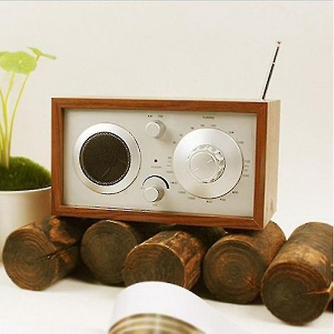 Système audio tout-en-un avec radio FM numérique - Radio multifonctions rétro en bois - Noyer (1/5)
