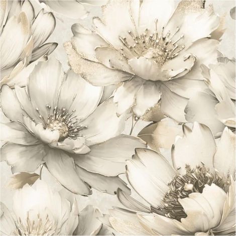 Muriva Aminah Floral Cream Wallpaper Paste The Paper Heavyweight Washable (1/4)
