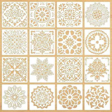 Pochoir De Noël - 8 Pièces En Plastique Reutilisable - Pour Décoration Fenêtre Peinture Scrapbooking Cartes - 13 cm x 13 cm (1/5)
