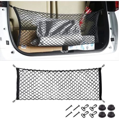 Filet de Rangement en Nylon, Filet de Rangement Extensible pour Le Coffre de la Voiture, pour la Plupart des Voitures (110 X 40cm) (1/4)