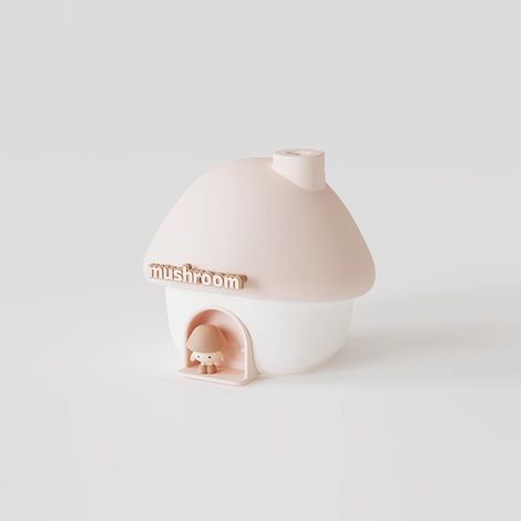 Cet humidificateur rose en forme de champignon est doté d'une mini veilleuse sans fil et convient aux bureaux, aux maiso (1/5)