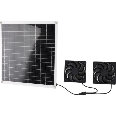 Kit portatile multifunzione per la circolazione dell'aria esterna, alimentato da un pannello solare da 20W12V. (1/5)