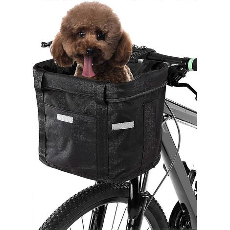 Panier avant de vélo détachable et étanche pour guidon, sac de transport pour harnais pour animaux (1/2)