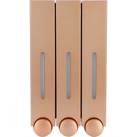 Wandmontierter Flüssigseifenspender 420 ml x3 für Bad und Küche, goldfarben. (1/5)