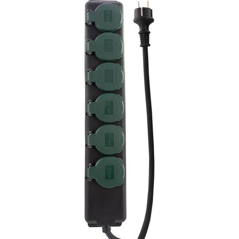 Multiplay 6 1,4 M SW-GN IP44 Sockets con cubierta con bisagras (por 3) (1/3)