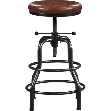 Homevive Taburete de Bar Industrial Giratorio Rústico Taburete de Metal Redondo Taburete de Altura de Mostrador para Cocina Restaurante Bar (1/5)